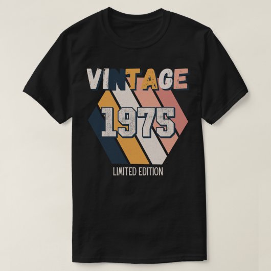 ヴィンテージ1975年以来の誕生日レトロおもしろい Tシャツ (デザイン正面)