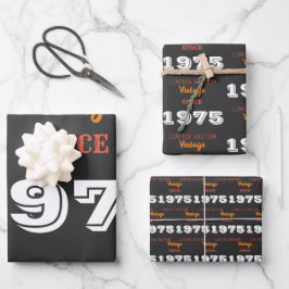 ヴィンテージ1975年限定版50誕生日 ラッピングペーパーシート