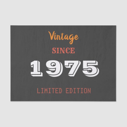 ヴィンテージ1975年限定版50誕生日 薄葉紙 (正面)