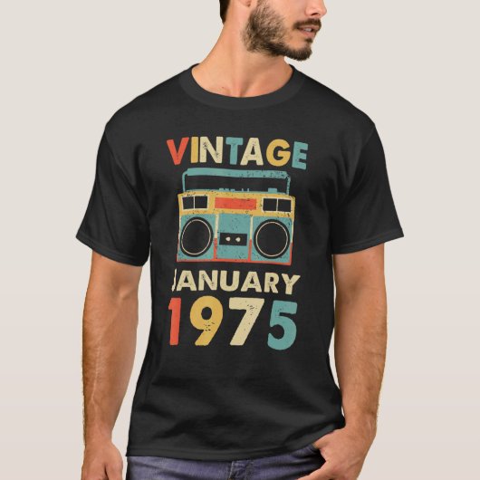 ヴィンテージ1975年1月レトロ80年代の旧校舎 Tシャツ (正面)