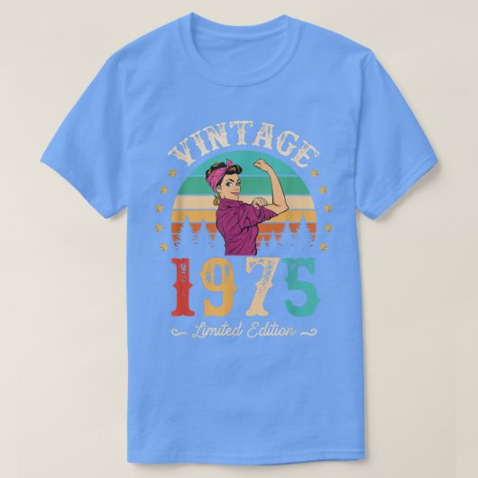 ヴィンテージ1975年1975年47誕生日女性47歳 Tシャツ (デザイン正面)