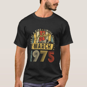 ヴィンテージ1975年3月50th誕生日ギフトヴィンテージメンズ tシャツ