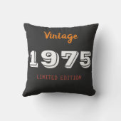 ヴィンテージ1975限定版50th誕生日ギフト クッション (裏面)