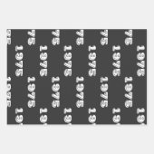 ヴィンテージ1975限定版50th誕生日ギフト ラッピングペーパーシート (正面2)