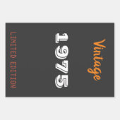 ヴィンテージ1975限定版50th誕生日ギフト ラッピングペーパーシート (正面)