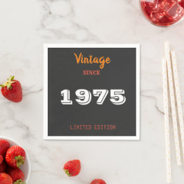 ヴィンテージ1975限定版50th誕生日ナプキンス スタンダードカクテルナプキン