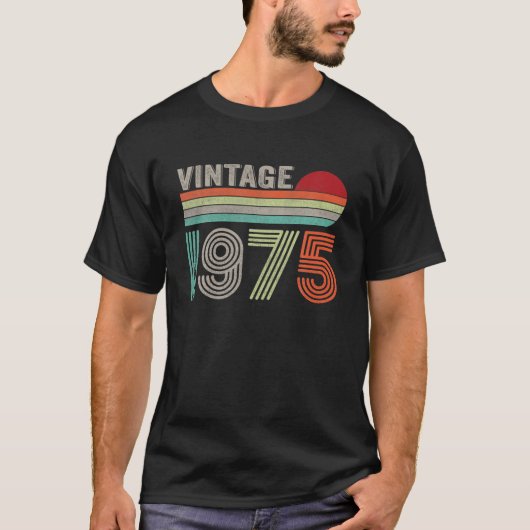 ヴィンテージ1975 47番目の誕生日ギフト男性女性47年 Tシャツ (正面)