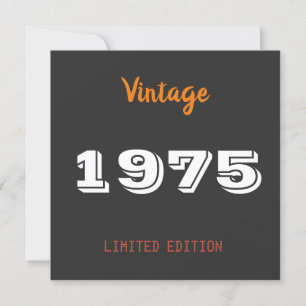 ヴィンテージ1975 50番目の誕生日招待状-レトロ1970 招待状