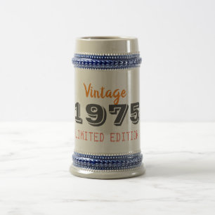 ヴィンテージ1975 50誕生日ビアスタイン – 限定 ビールジョッキ