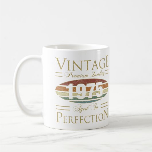 ヴィンテージ1975 50誕生日 コーヒーマグカップ (左)