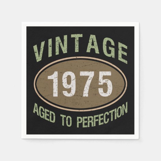 ヴィンテージ1975 50誕生日 スタンダードカクテルナプキン (正面)