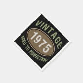 ヴィンテージ1975 50誕生日 スタンダードカクテルナプキン (角)