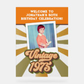 ヴィンテージ1975 50th誕生日フォトウェルカム アクリルサイン (正面)