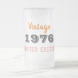 ヴィンテージ1976フロステッドビールマグ - 50歳の誕生日ギフト フロストグラスビールジョッキ