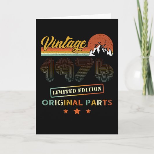 ヴィンテージ1976レトロ誕生日 カード (正面)