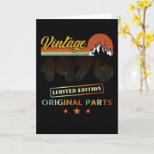 ヴィンテージ1976レトロ誕生日 カード (黄色い花)