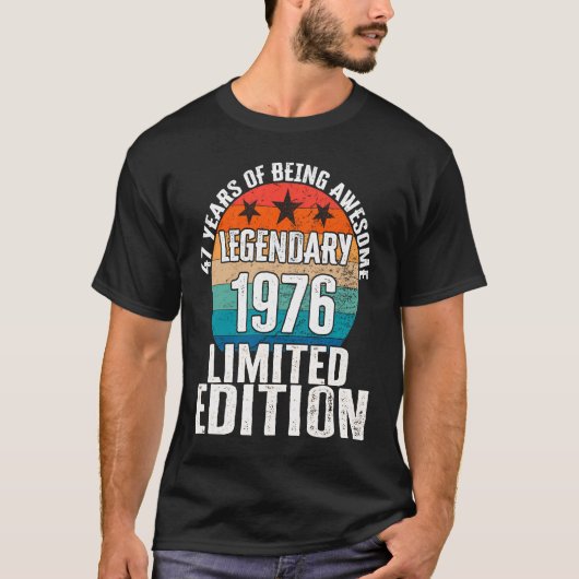 ヴィンテージ1976伝説的47歳Bday 1 Tシャツ (正面)