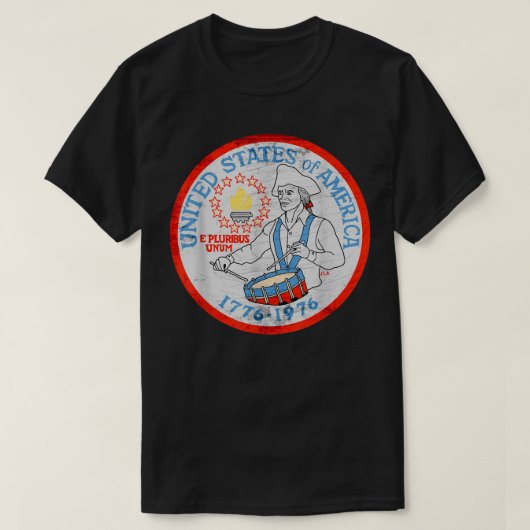 ヴィンテージ1976年200年半ドルの愛国者が売られた Tシャツ (デザイン正面)