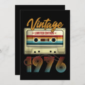 ヴィンテージ1976年45歳の誕生日カセットテープ誕生日 招待状 (正面/裏面)