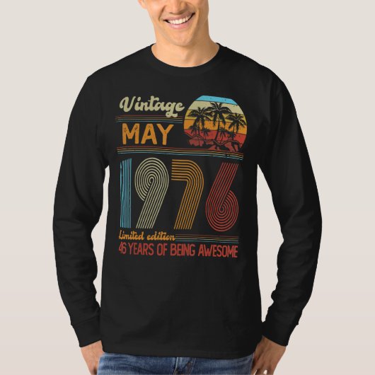 ヴィンテージ1976年5月誕生日 Tシャツ (正面)
