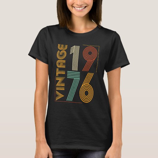 ヴィンテージ1976第47誕生日女男性へ性47年 Tシャツ (正面)