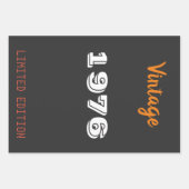 ヴィンテージ1976限定版50th誕生日ギフト ラッピングペーパーシート (正面)