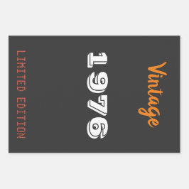 ヴィンテージ1976限定版50th誕生日ギフト ラッピングペーパーシート