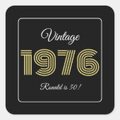 ヴィンテージ1976 レトロ 誕生日 50歳誕生日 スクエアシール (正面)