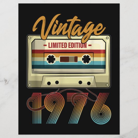 ヴィンテージ1976 45th誕生日カセットテープ誕生日 チラシ (正面)