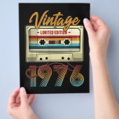 ヴィンテージ1976 45th誕生日カセットテープ誕生日 チラシ (手)