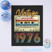 ヴィンテージ1976 45th誕生日カセットテープ誕生日 チラシ (シングル)