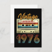 ヴィンテージ1976 45th誕生日カセットテープ誕生日 ノートカード (正面/裏面)