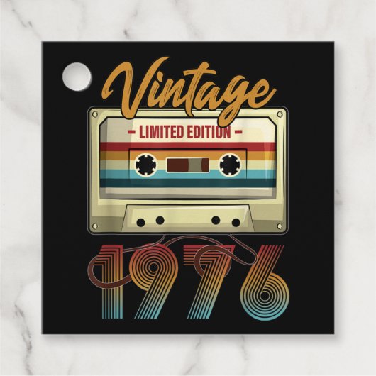 ヴィンテージ1976 45th誕生日カセットテープ誕生日 フェイバータグ (正面)