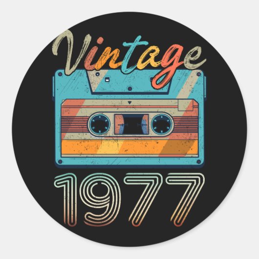 ヴィンテージ1977カセットテープレトロ46番目の誕生日46 ラウンドシール
