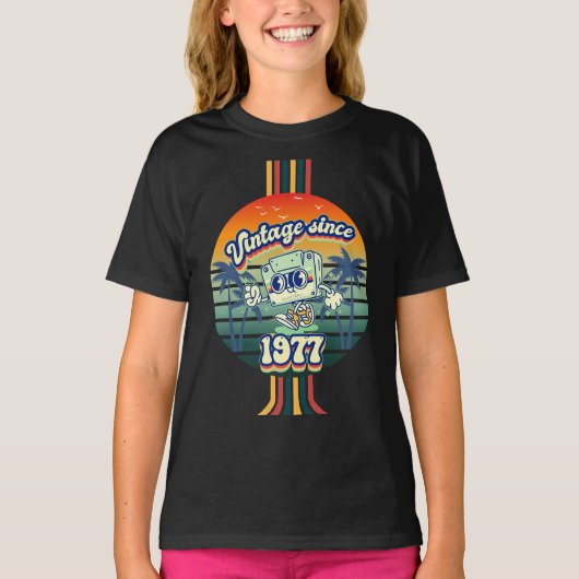ヴィンテージ1977クラシックレトロビベス48誕生日 Tシャツ (正面)