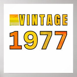 ヴィンテージ1977レトロ誕生日デザイン - クラシック70年代スタイル ポスター
