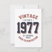 ヴィンテージ1977年の誕生日ギフト 出欠カード (正面)