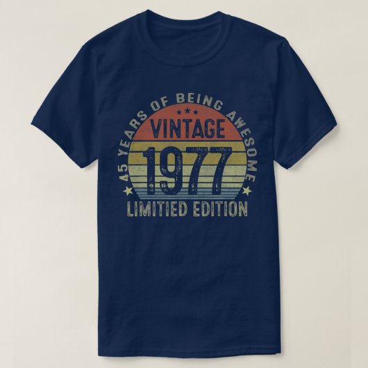 ヴィンテージ1977年限定45年贈答品 Tシャツ (デザイン正面)