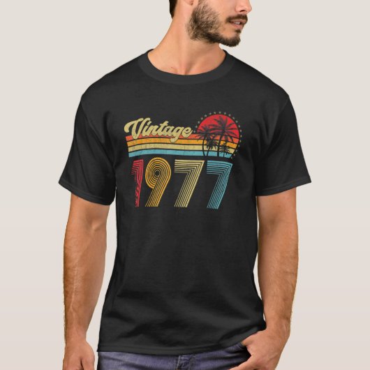 ヴィンテージ1977年1977年46誕生日46年 Tシャツ (正面)