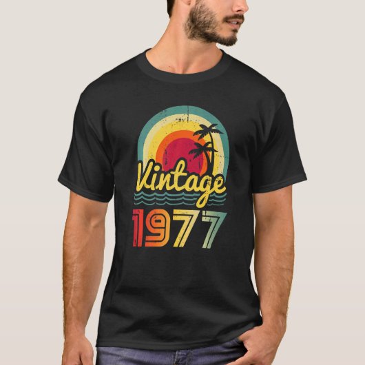 ヴィンテージ1977年45歳男女44誕生 Tシャツ (正面)