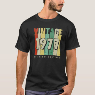 ヴィンテージ1977限定版レトロ誕生日ギフト Tシャツ