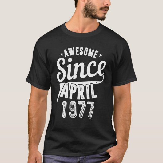 ヴィンテージ1977 素晴らし 4月以来Happy My 45Bir Tシャツ (正面)