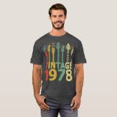 ヴィンテージ1978ギタリストギターラバーギフト42nd tシャツ (正面フル)