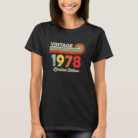 ヴィンテージ1978年誕生日男女生まれ1978 Tシャツ (正面)