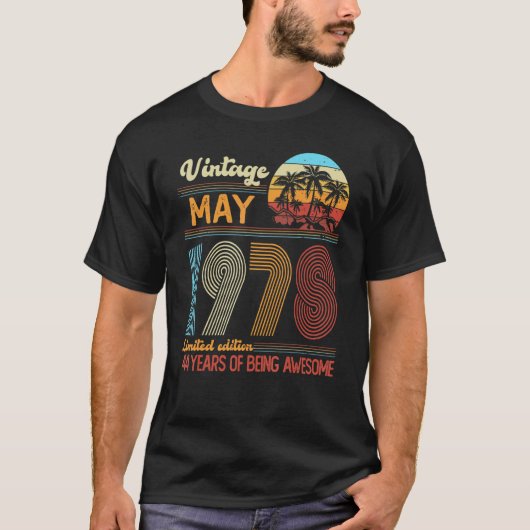 ヴィンテージ1978年5月誕生日1 Tシャツ (正面)