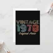 ヴィンテージ1978枚の元の部の誕生日のTシャツ カード (正面/裏面インサイチュ)