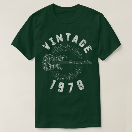 ヴィンテージ1978誕生日限定版ギター音楽 Tシャツ (デザイン正面)