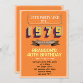 ヴィンテージ1979パーティーテーマ招待 招待状 (正面/裏面)