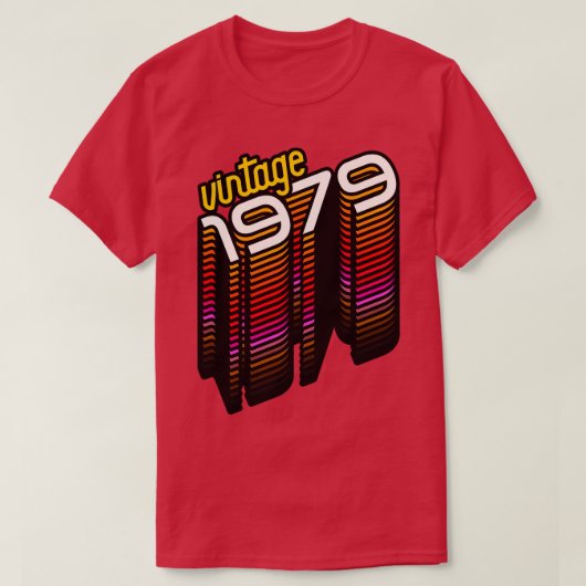 ヴィンテージ1979年レトロ誕生日年贈り物 Tシャツ (デザイン正面)