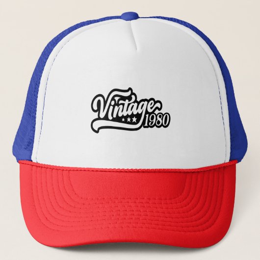 ヴィンテージ1980シャツ、おもしろい誕生日ギフト、おもしろいパパ キャップ (正面)